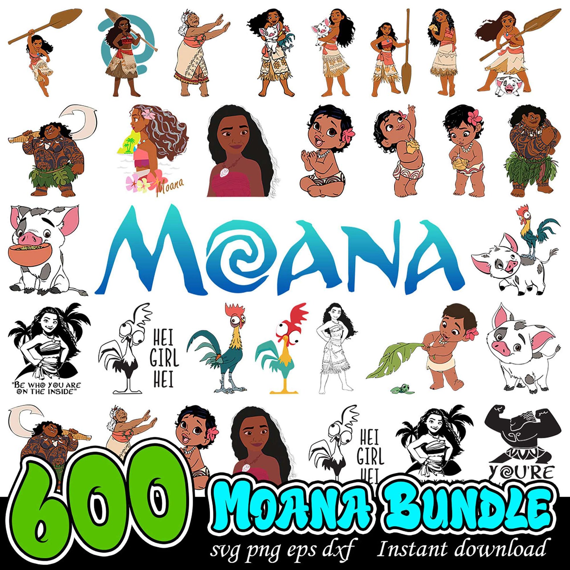 Moana SVG Bundle 600+ PNG, EPS, DXF