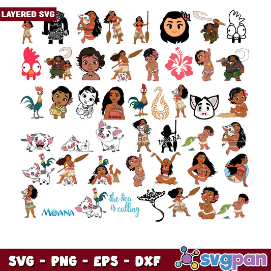 Moana SVG Bundle Layered Cut Files
