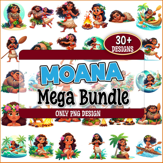 Moana art png bundle