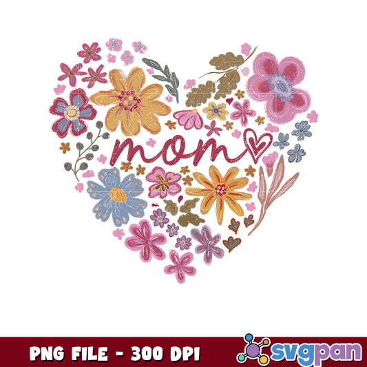 Mom Heart Flower PNG 300 DPI Download
