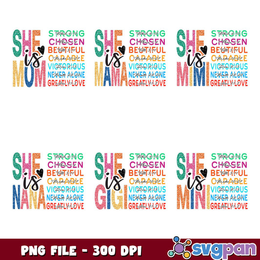 Mom Nana Gigi Mimi PNG Bundle