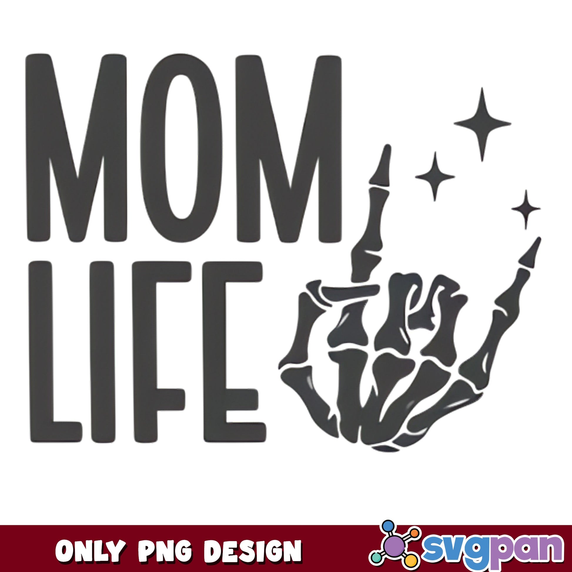Mom Life Skeleton Hand PNG, Rock On Hand Mom PNG, Mama PNG