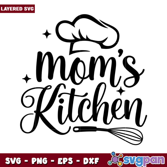 Mom's Kitchen SVG design for home decor, perfect for cooking lovers