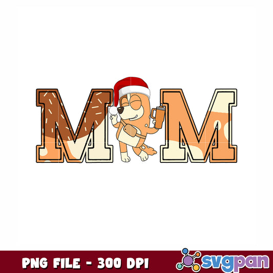 Mom bingo dancing png, merry christmas png, bingo christmas png