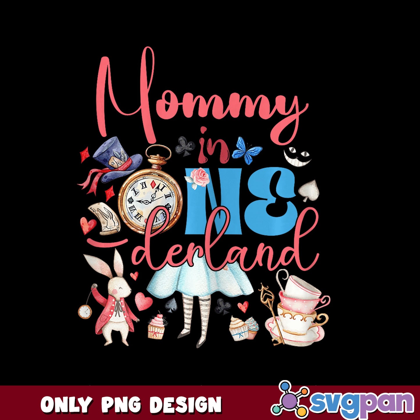 Mommy In Wonderland PNG, Alice In Wonderland Mom PNG, Mom PNG
