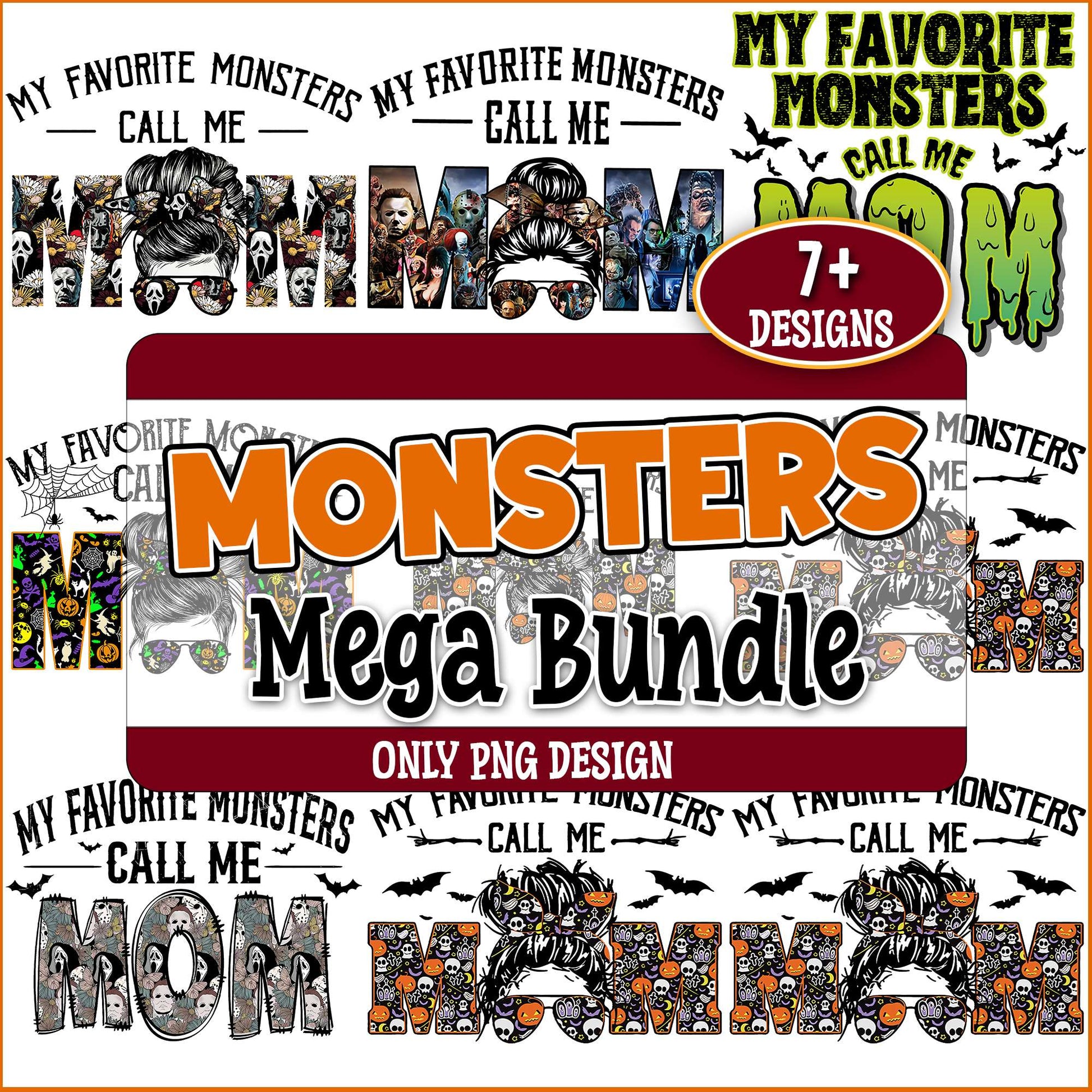 Mom of monsters png bundle