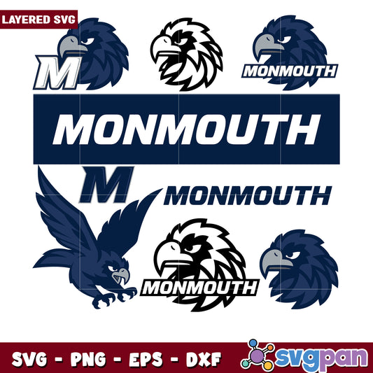 Monmouth Hawk SVG Bundle Layered Designs