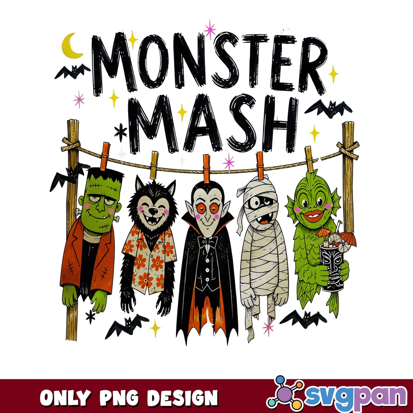 Monster Mash Halloween PNG, Funny Monsters PNG, Halloween PNG