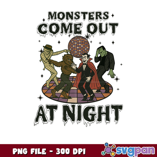 Monster come out at night png, halloween holiday png, halloween costume png