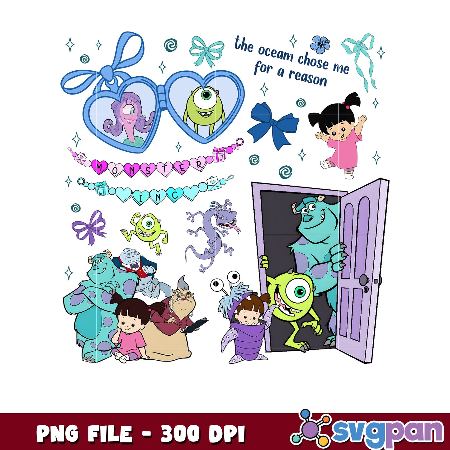Monster inc characters png, sulley and mike wazowski png, boo from monsters inc png