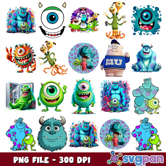 Monster inc pixar png bundle