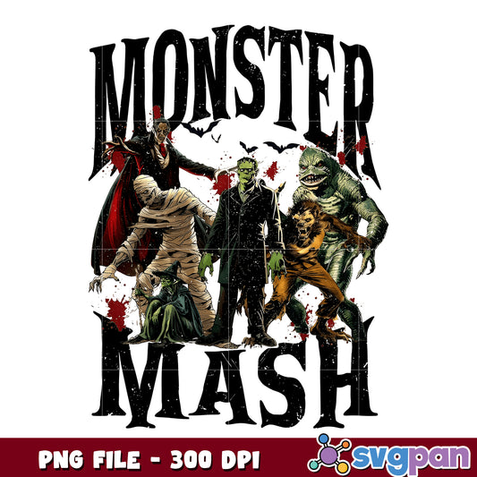 Monster mash  design png, halloween movies​ png, halloween​ characters png