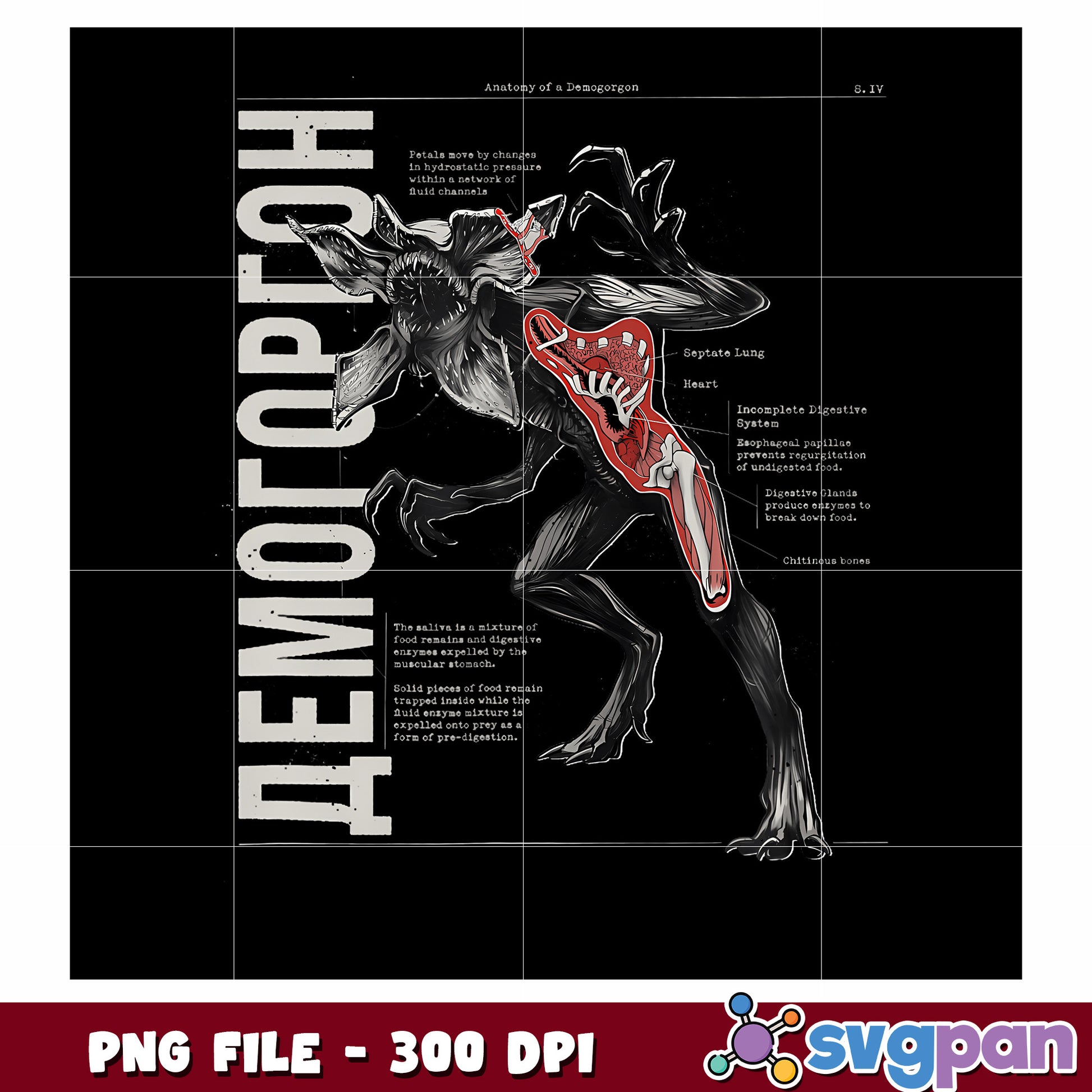 Monster stranger things png, hawkins high png, mind flayer png