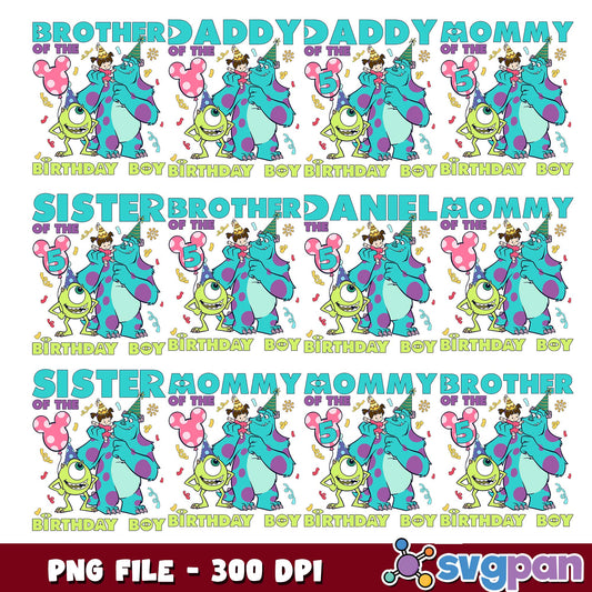 Monsters university birthday png bundle