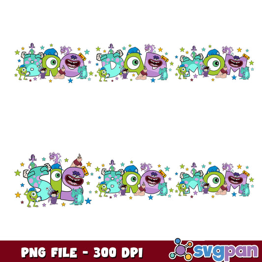 Monsters university family png bundle