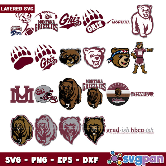 Montana Grizzlies Bundle SVG Designs for Creatives