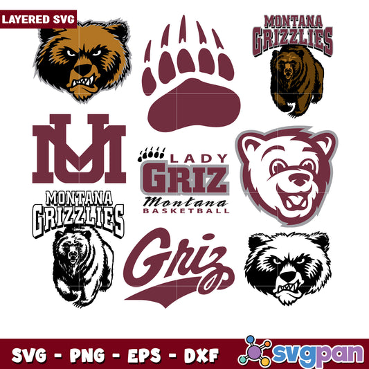 Montana Grizzlies Bundle SVG Digital Download Pack