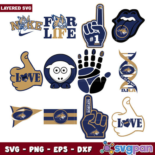 Montana State Bobcats Bundle SVG Designs for Fans