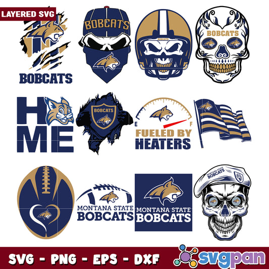Montana State Bobcats SVG Bundle Layered Designs