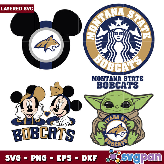 Montana State Bobcats SVG Bundle  Mickey Mouse Yoda
