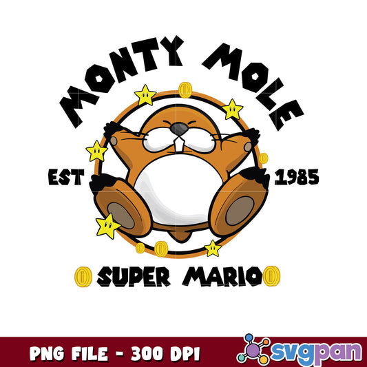 Monty mole est 1985 png, monty mole png, super mario games png 