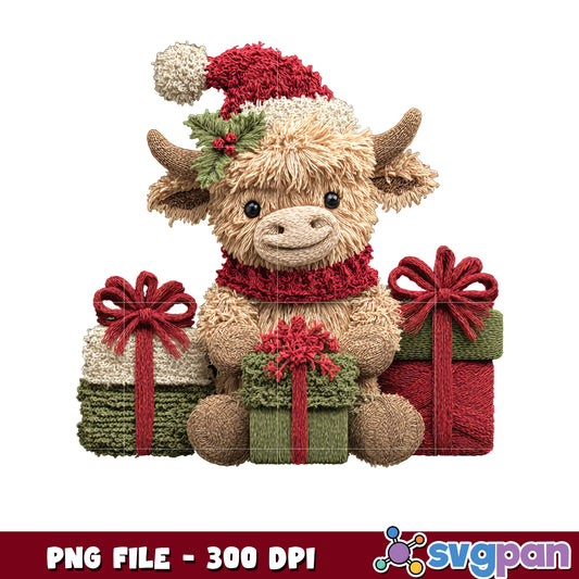 Moo cute cow png, spirit christmas​ png, christmas cards​ png