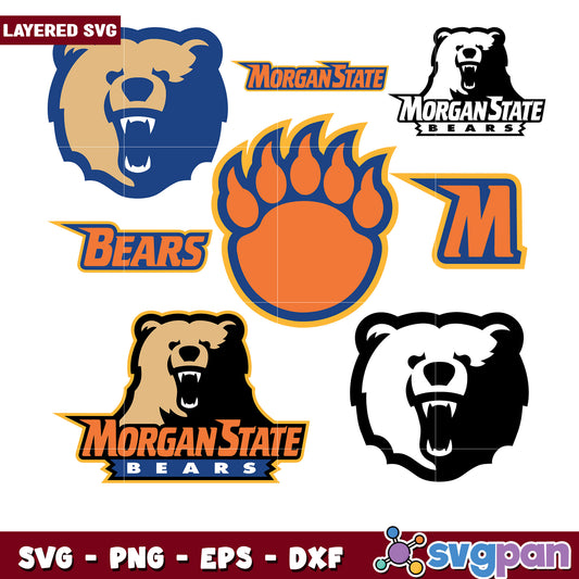 Morgan State Bears SVG Bundle Layered Designs