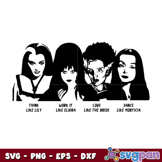 Morticia Addams Family, Halloween Movie Queens svg