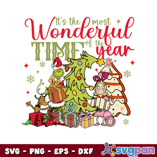 Most wonderful time grinch friends svg