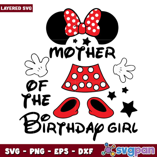 Mother of the birthday girl svg, Disney characters svg, Digital Download