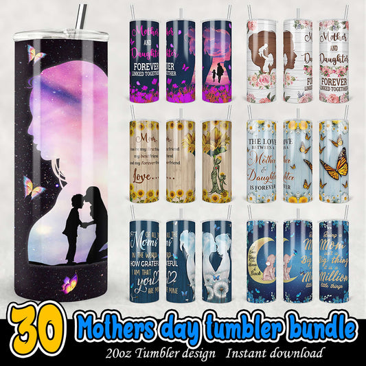 Mothers Day Tumbler Bundle 30 PNG Designs