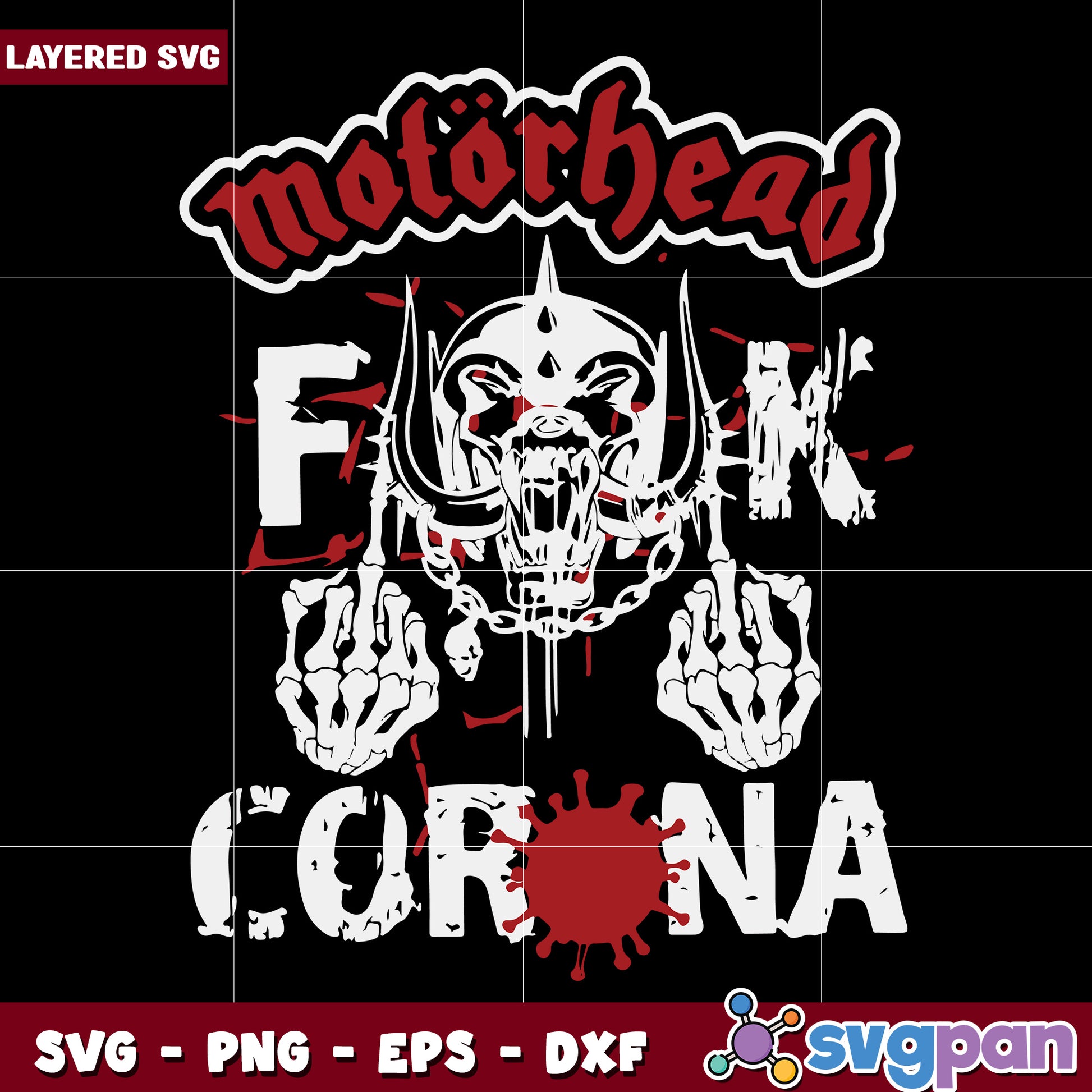 Motorhead fck corona svg, happy halloween svg, spooky season svg