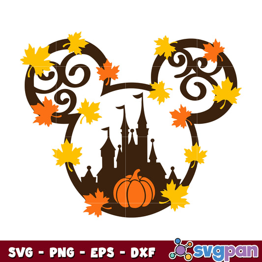 Mouse Fall Castle Pumpkin svg