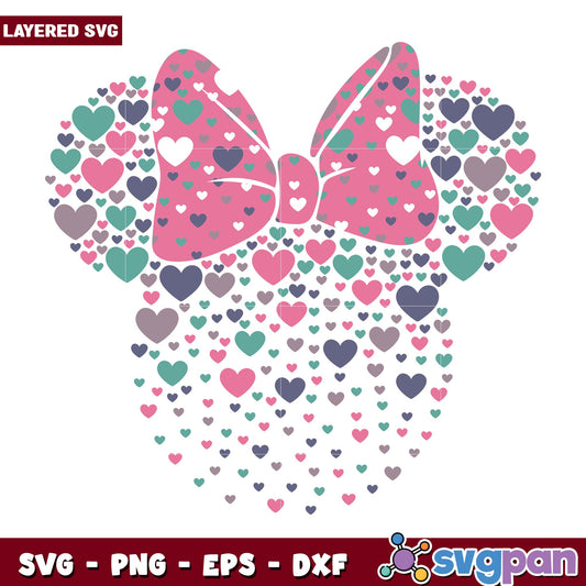 Mouse Hearts Girl svg, Disney characters svg, Digital Download