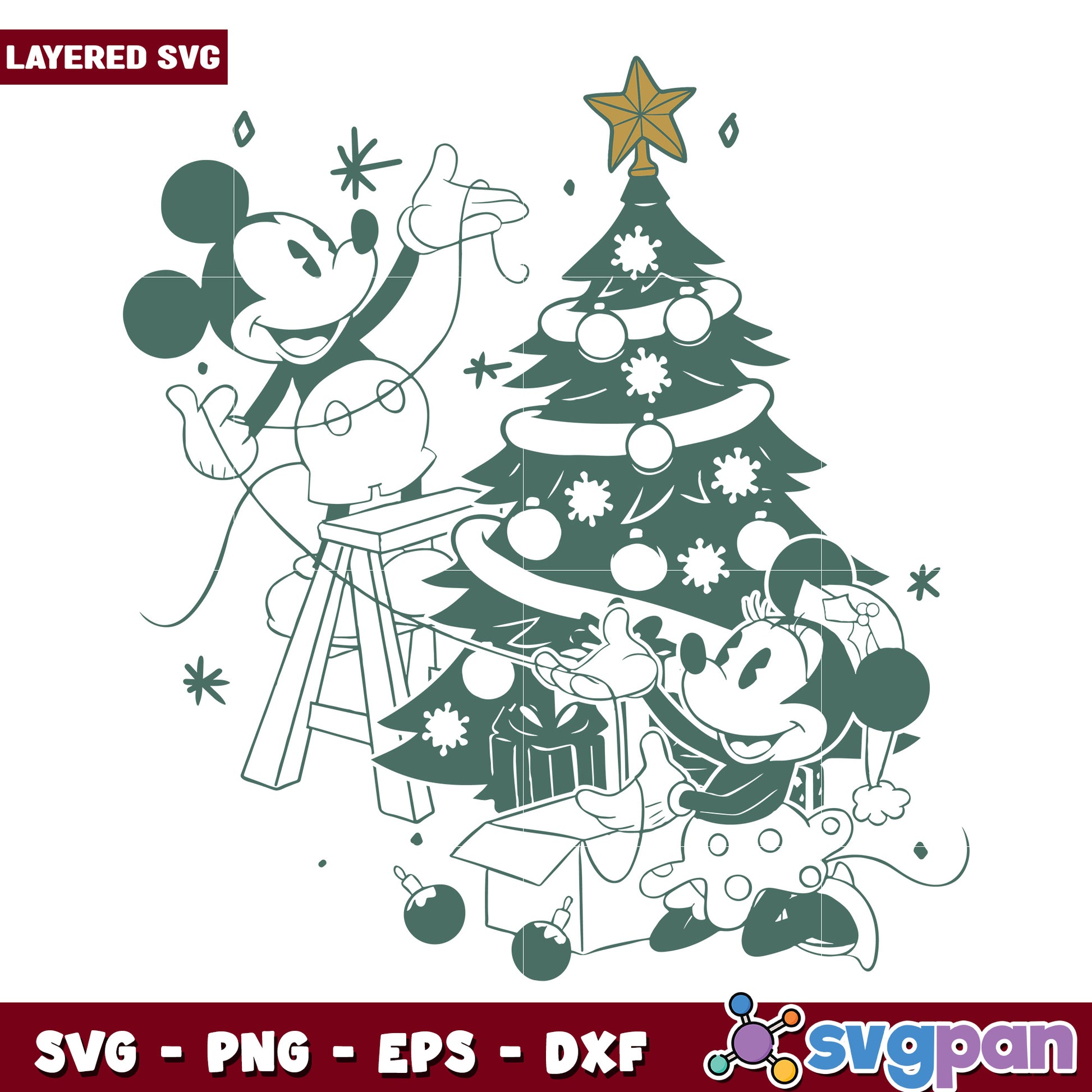 Mouse christmas svg, disney characters svg, christmas logo svg