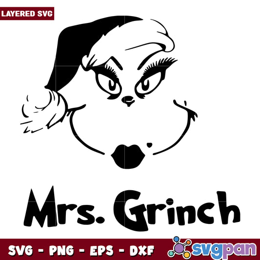 Mrs grinch design svg, grinch character svg, grinch movie svg