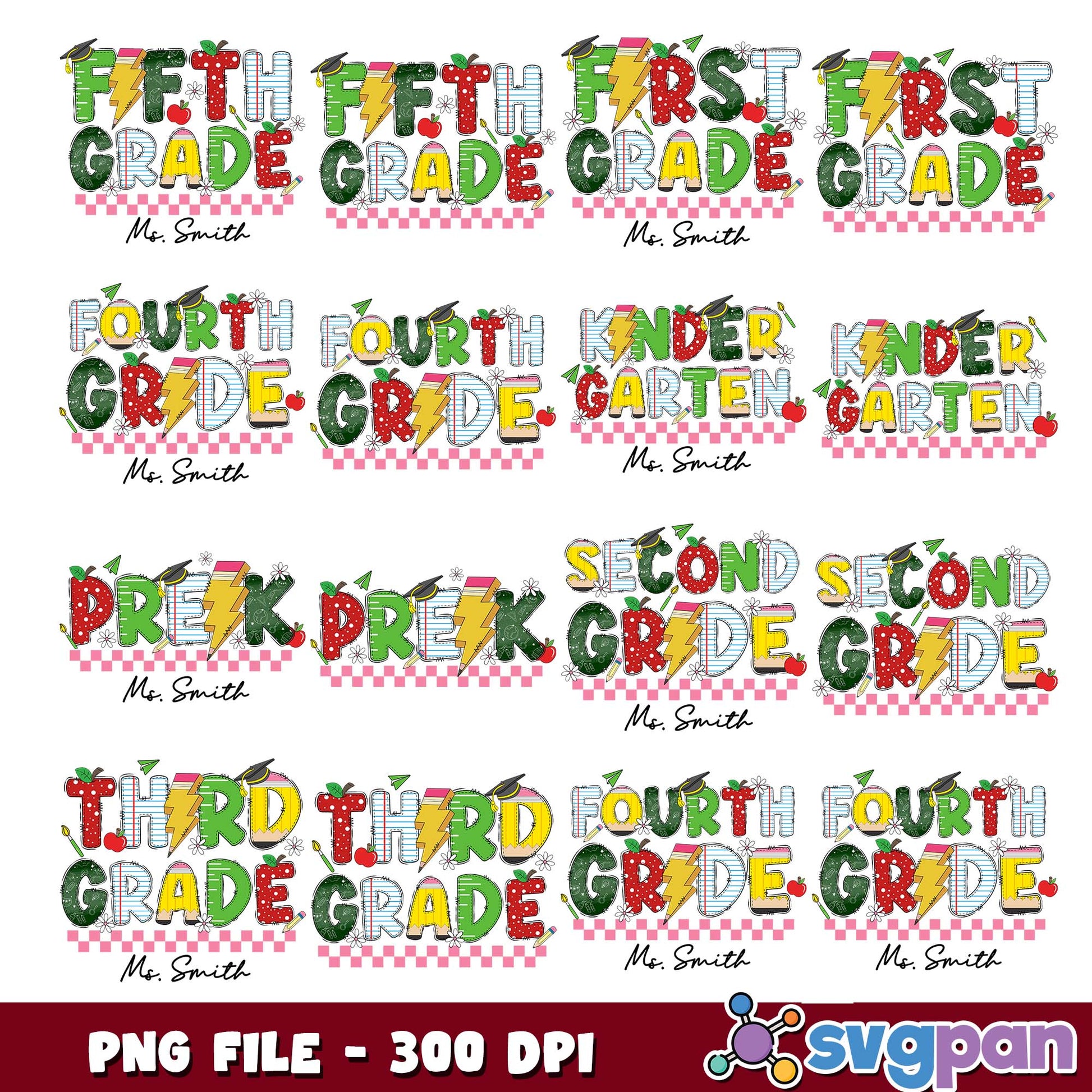 Ms smith school design png bundle