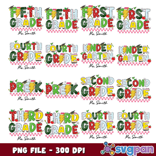 Ms smith school design png bundle