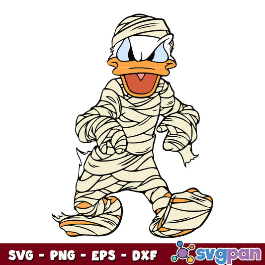Donald Duck Mummy Svg, Halloween Svg