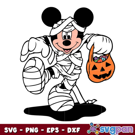Halloween Mummy Mickey Mouse Cutting svg