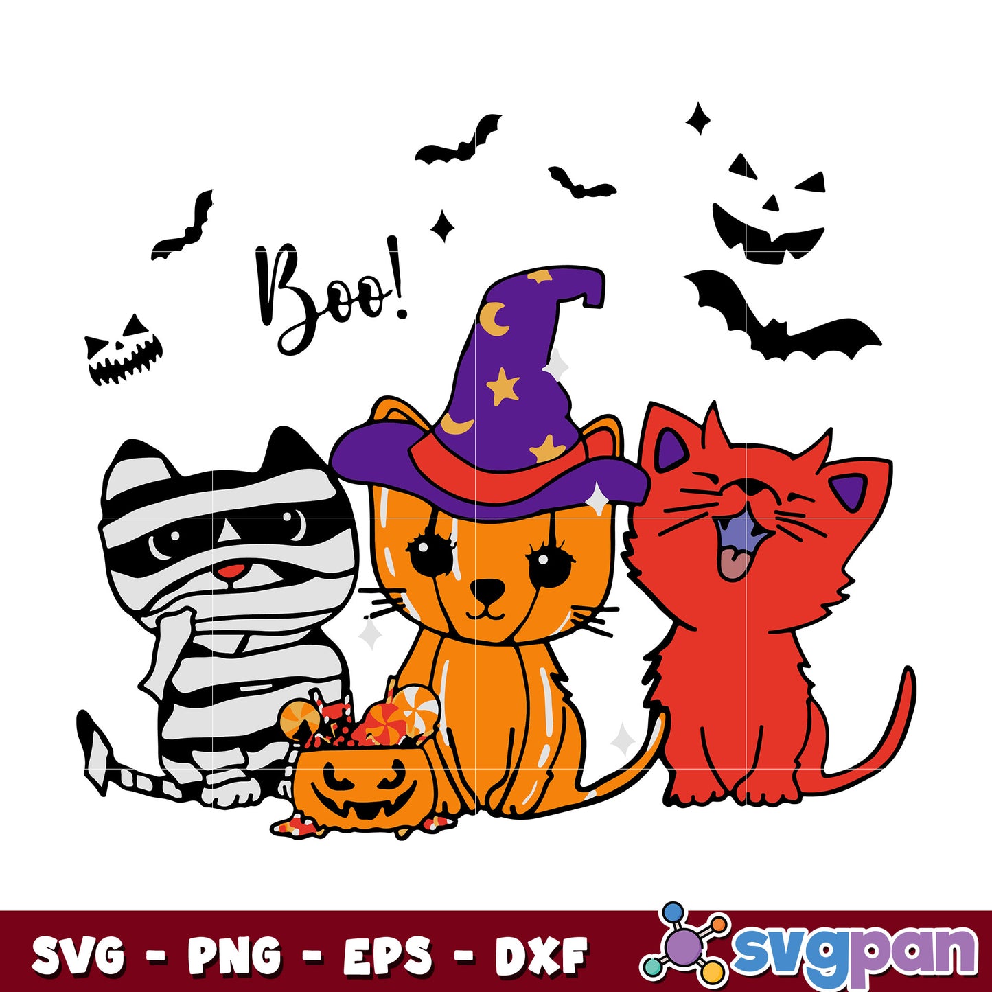 Mummy Witch Evil Cats Halloween svg