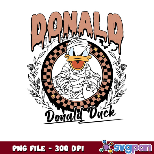 Mummy donald design png, halloween vacation png, disneyland halloween png