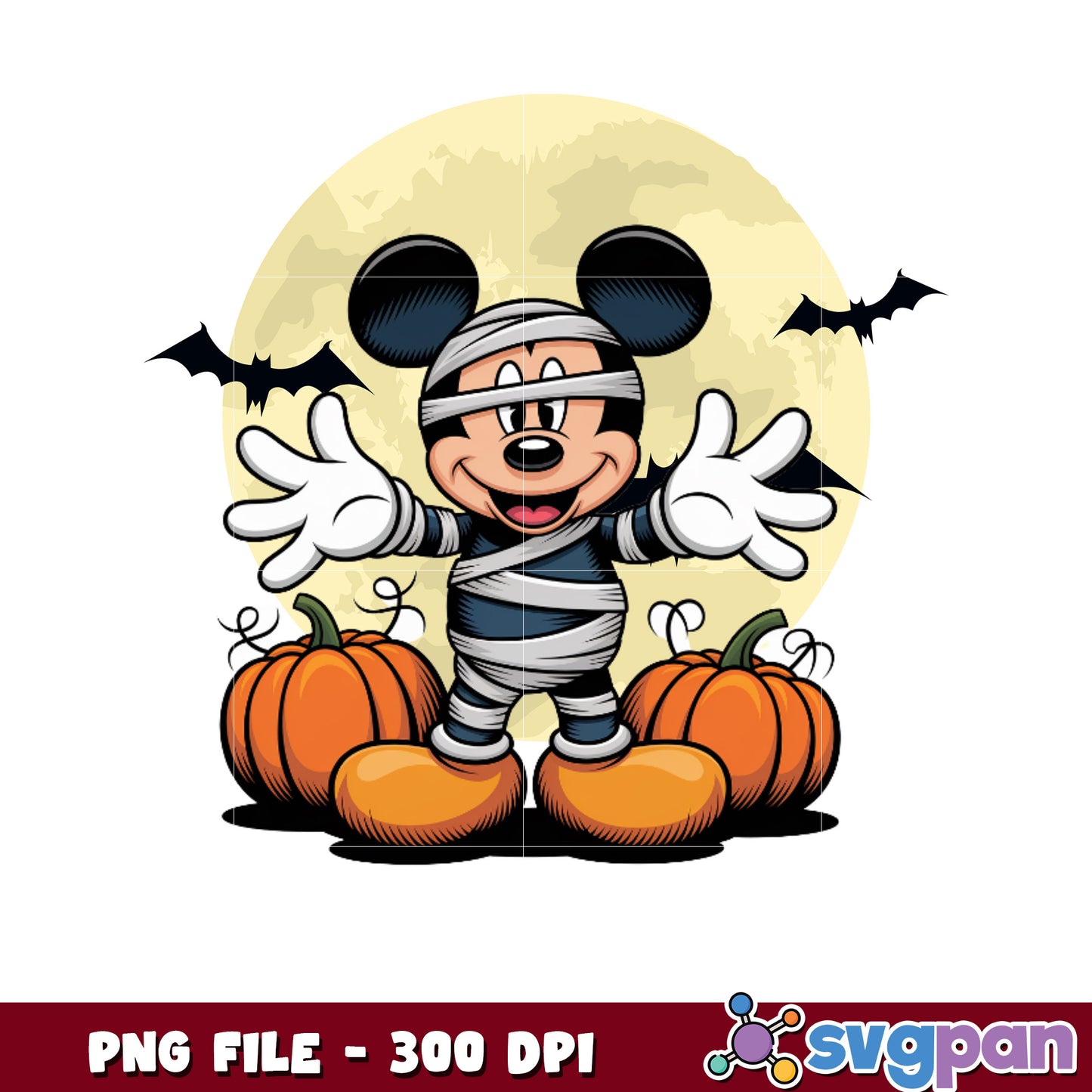 Mummy mickey png, disney halloween png, halloween time png