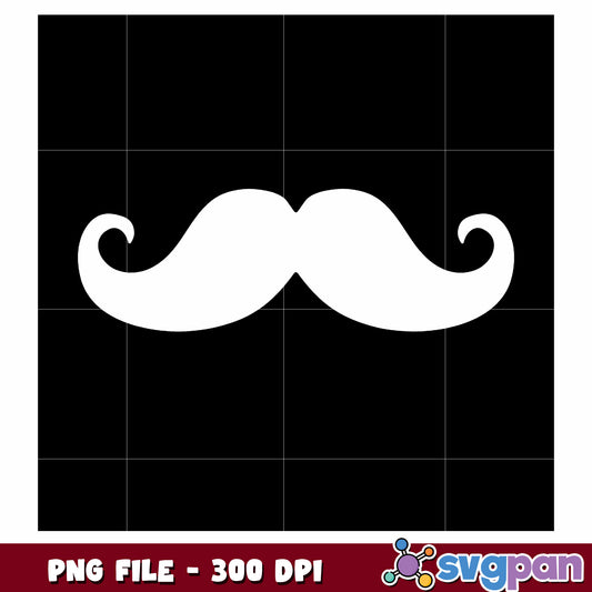 Mustache white png, funny facial hair png, quirky design png