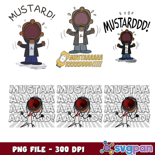Mustard design png bundle