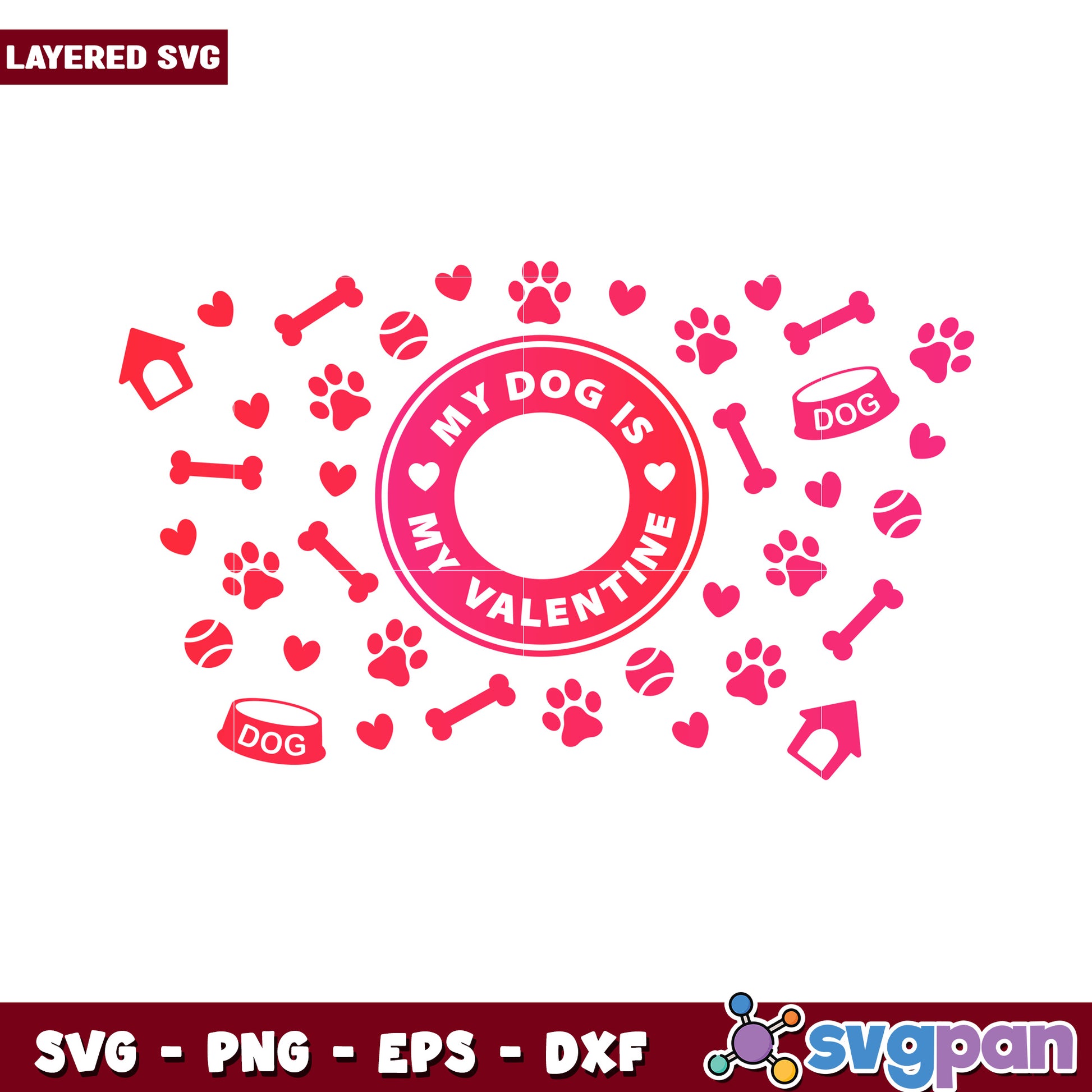 My Dog is My Valentine SVG Design, Perfect for Pet Lovers Crafting