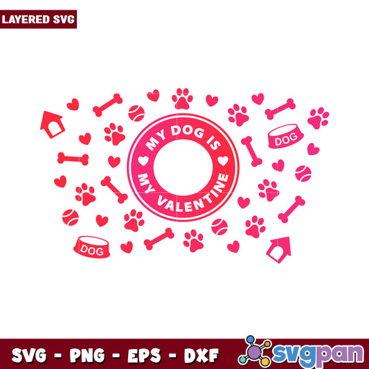 My Dog is My Valentine SVG Design, Perfect for Pet Lovers Crafting