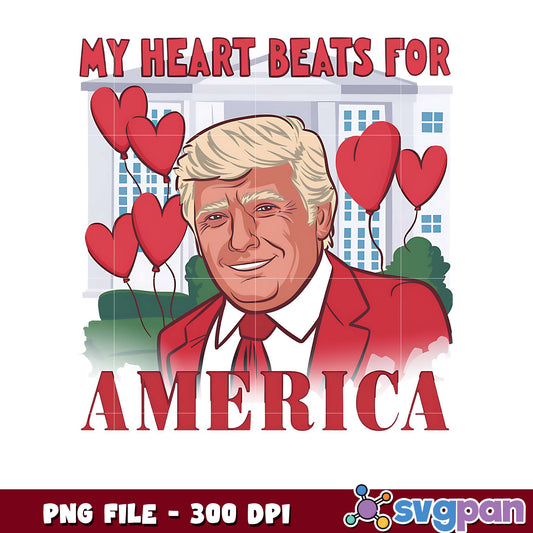 My Heart Beats for America PNG Art, Download Today and Enjoy