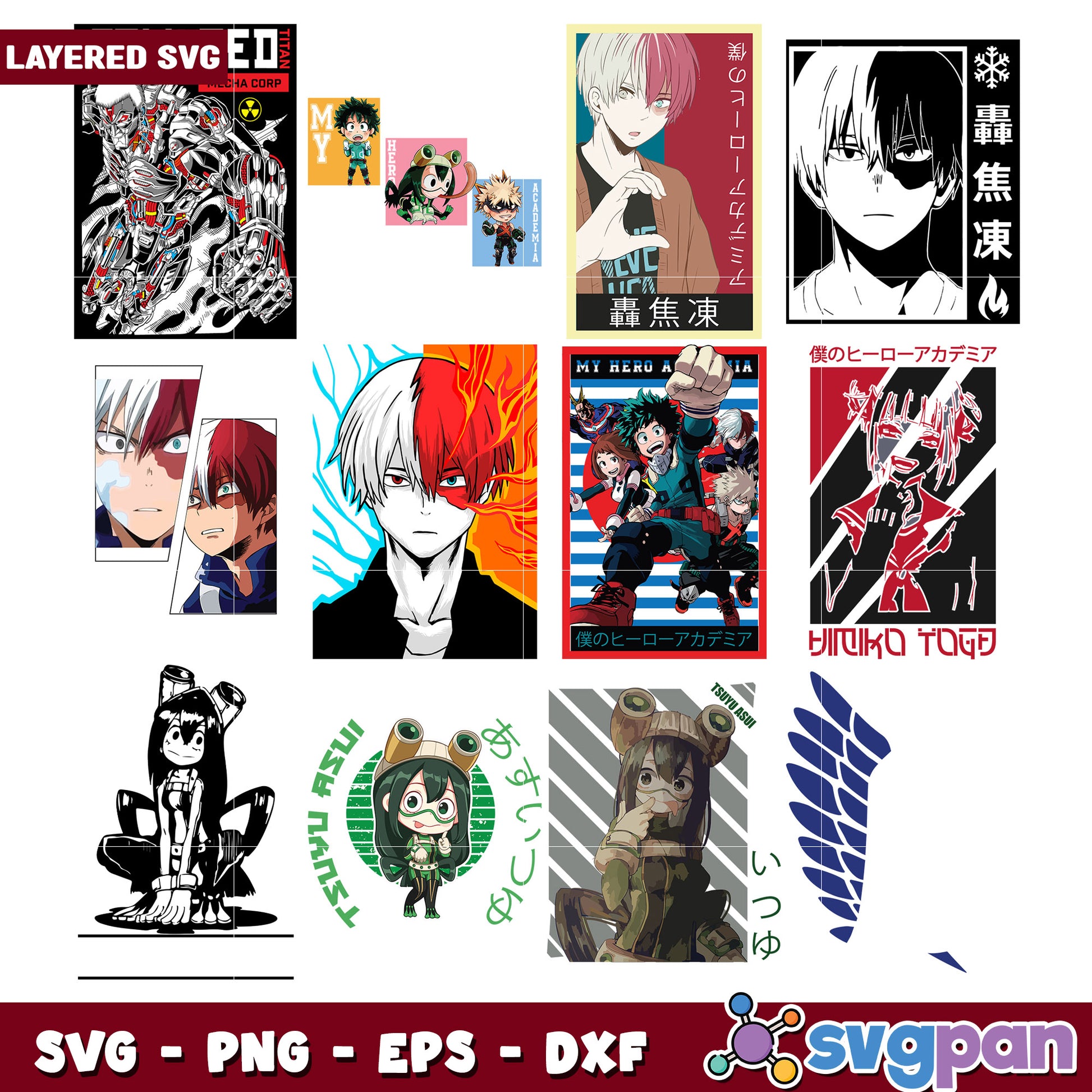 My Hero Academia Bundle SVG Files for Crafters