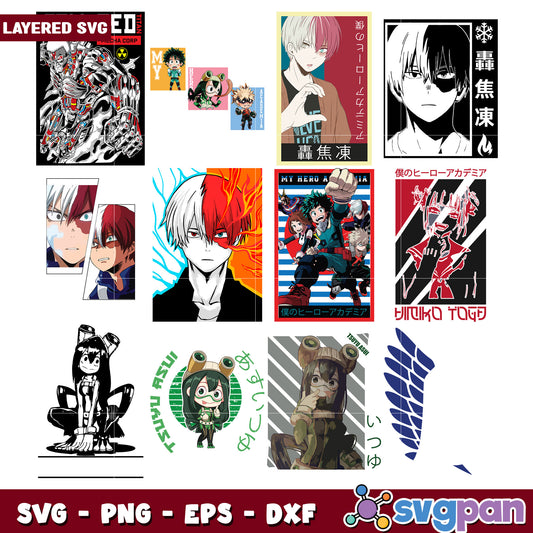 My Hero Academia Bundle SVG Files for Crafters